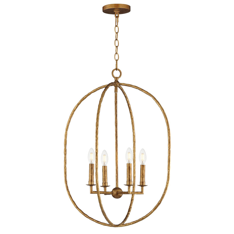 Martel 20" 4 Light Chandelier in Etruscan Gold