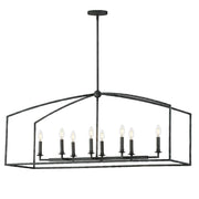 Martel 8 Light Linear Chandelier in Blacksmith