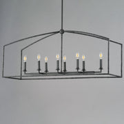 Martel 8 Light Linear Chandelier in Blacksmith