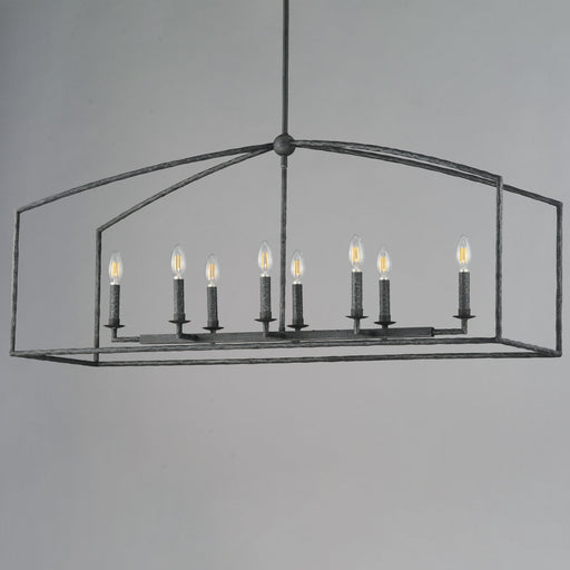 Martel 8 Light Linear Chandelier in Blacksmith