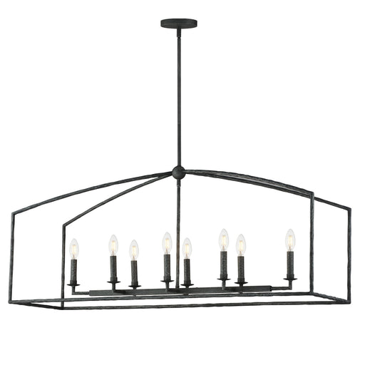 Martel 8 Light Linear Chandelier in Blacksmith