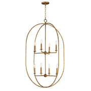 Martel 8 Light Chandelier in Etruscan Gold