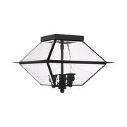 Westover 3-Light Outdoor Flush Mount in Black