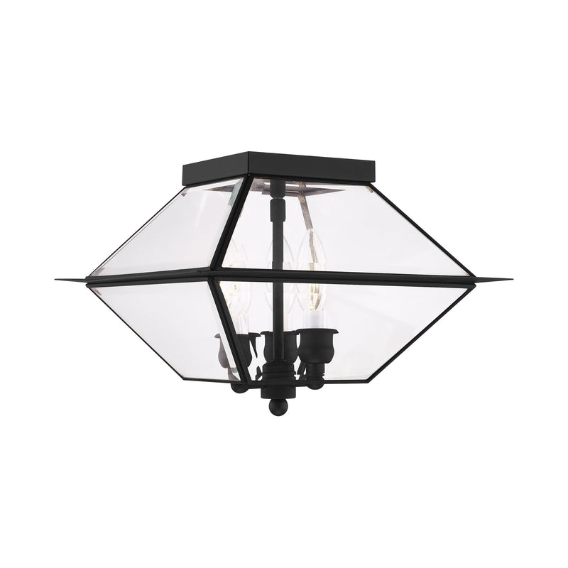 Westover 3-Light Outdoor Flush Mount in Black