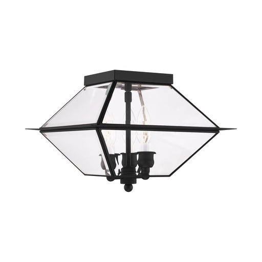 Westover 3-Light Outdoor Flush Mount in Black