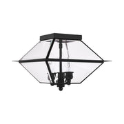 Westover 3-Light Outdoor Flush Mount in Black