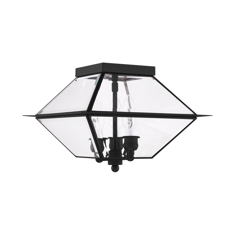 Westover 3-Light Outdoor Flush Mount in Black