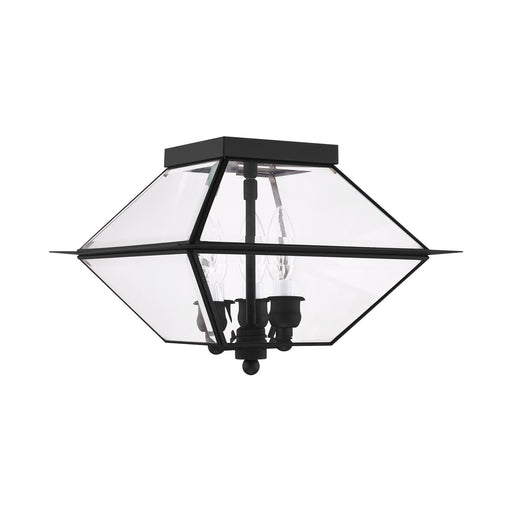 Westover 3-Light Outdoor Flush Mount in Black