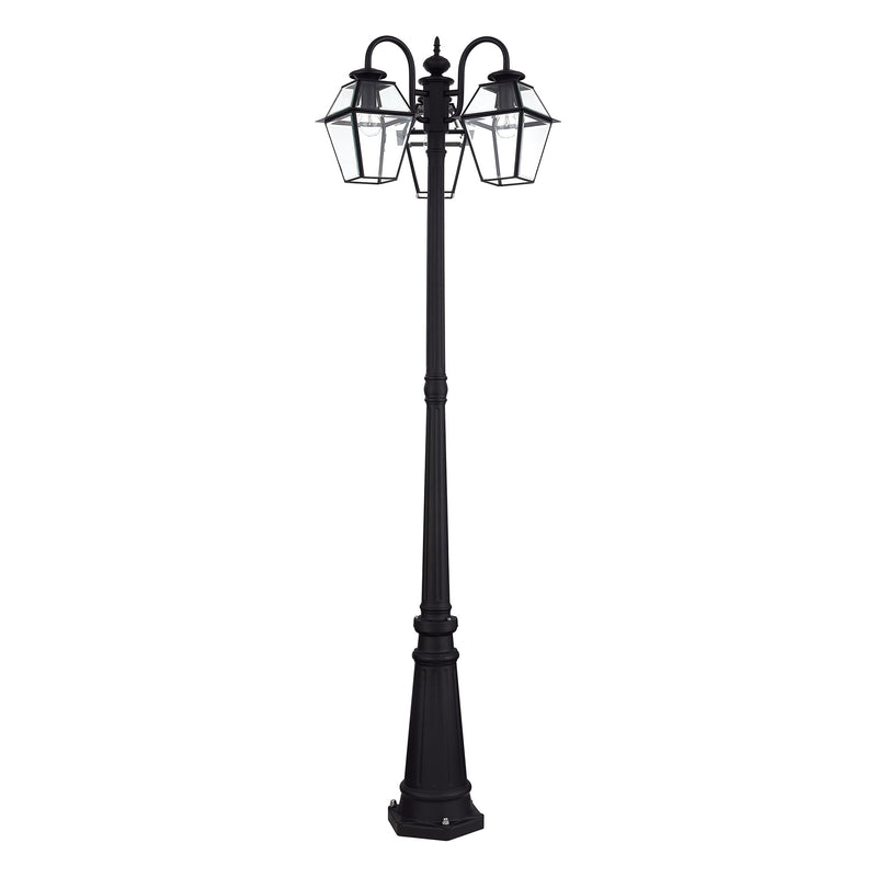 Westover 3-Light Outdoor Three-Head Post Light in Black