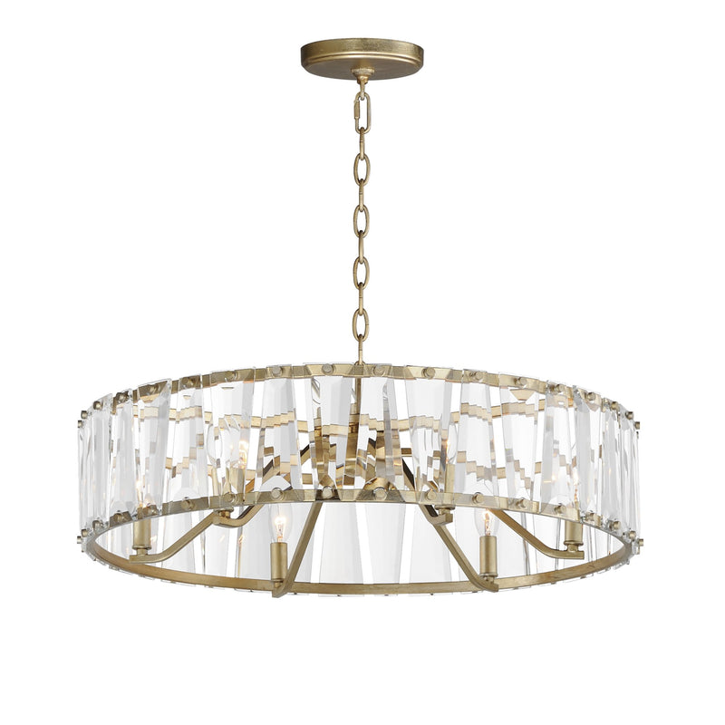 Odeon 6 Light Chandelier in Golden Silver