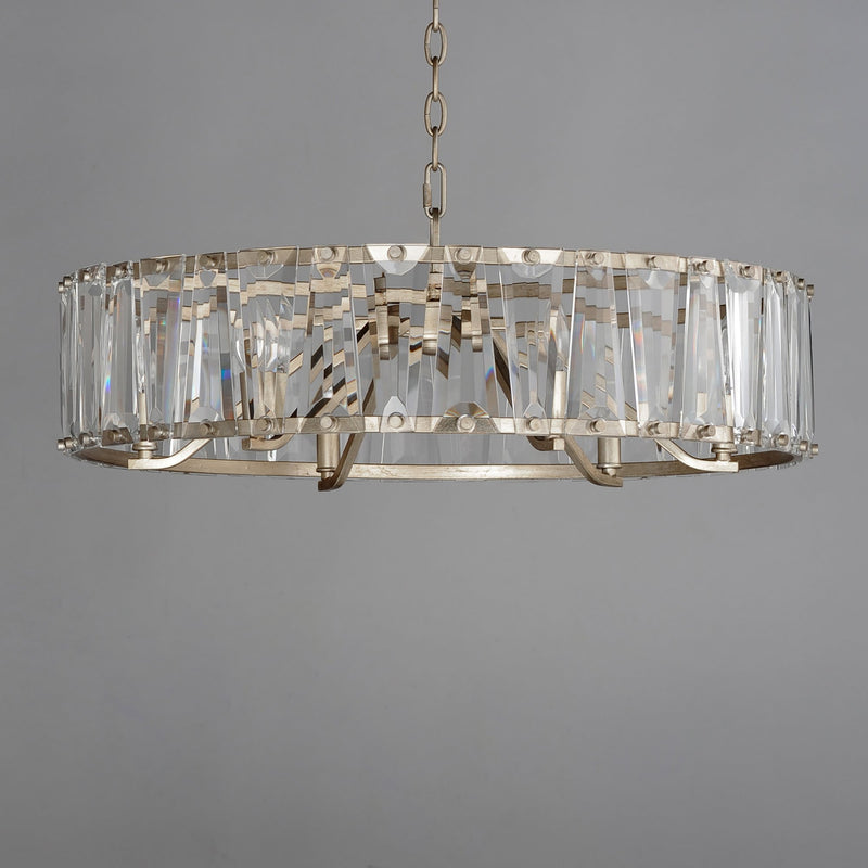 Odeon 6 Light Chandelier in Golden Silver