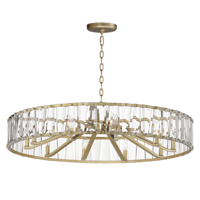 Odeon 10 Light Chandelier in Golden Silver