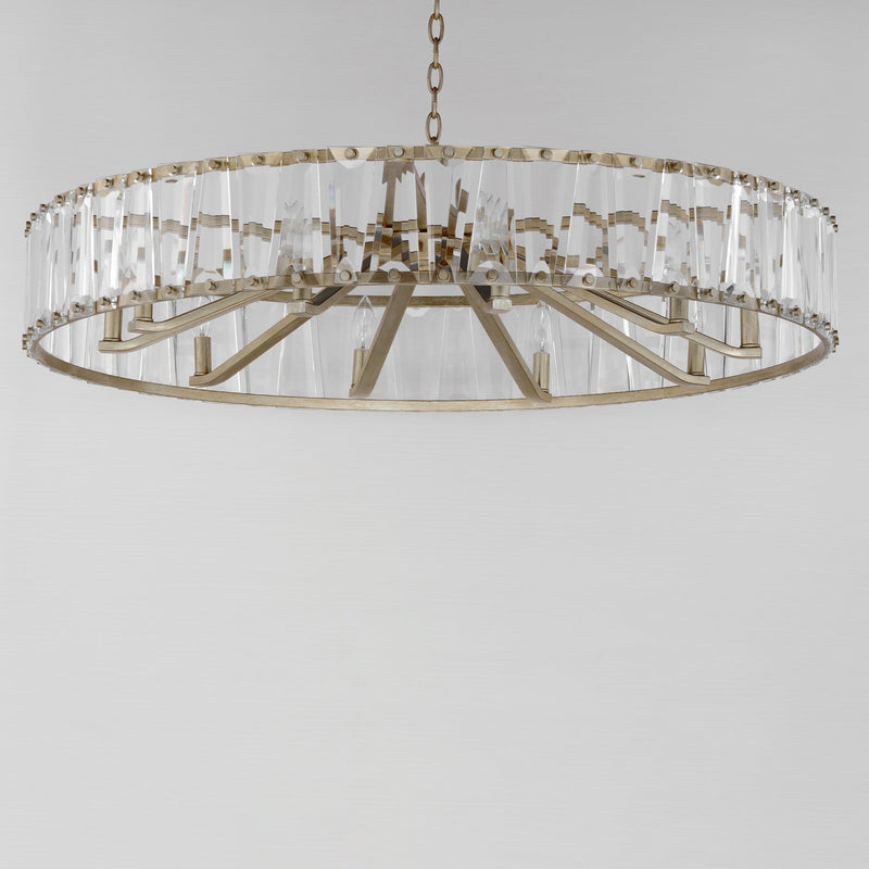 Odeon 10 Light Chandelier in Golden Silver