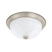 Bates 2-Light 11" Faux Alabaster Flush Mount in Matte Nickel
