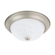 Bates 2-Light 13" Faux Alabaster Flush Mount in Matte Nickel