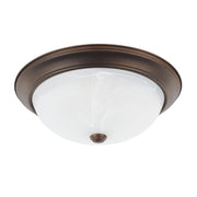 Bates 3-Light Faux Alabaster Flush Mount in Bronze