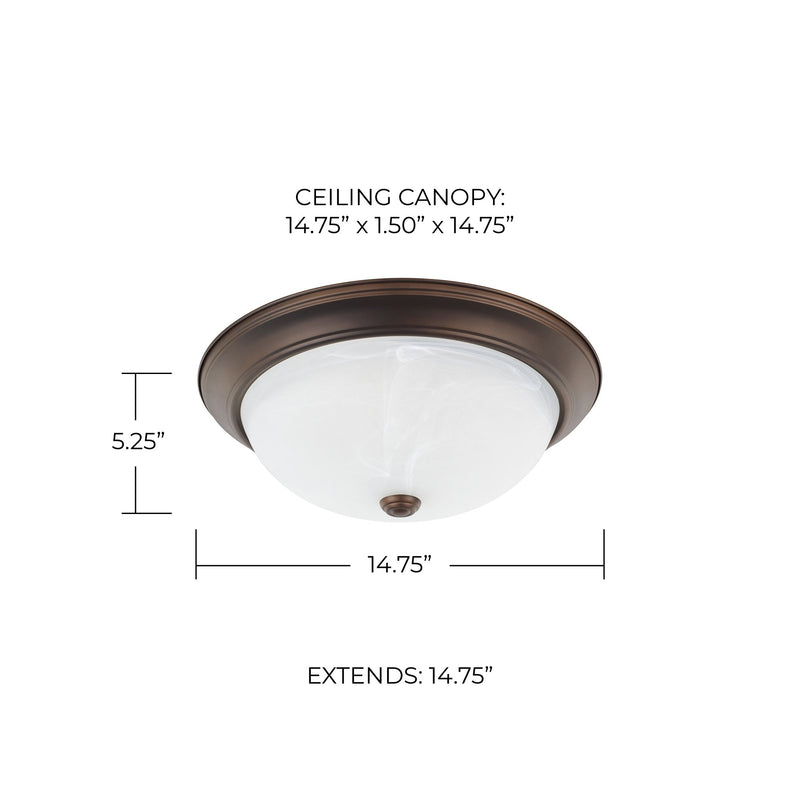 Bates 3-Light Faux Alabaster Flush Mount in Bronze