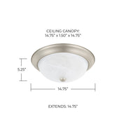 Bates 3-Light Faux Alabaster Flush Mount in Matte Nickel