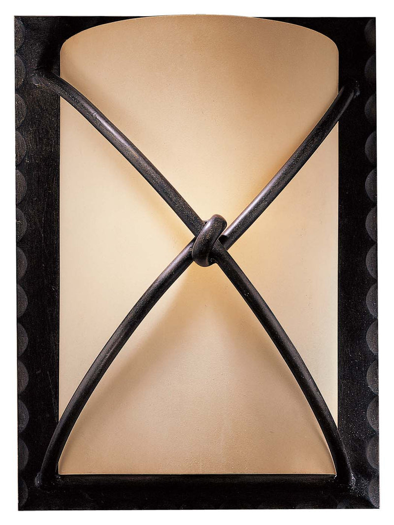 Aspen II 1-Light Wall Sconce in Aspen Bronze & Rustic Scavo Glass - Lamps Expo