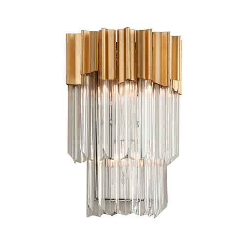 Charisma 2-Light Wall Sconce in Gold Leaf / Stainless Steel