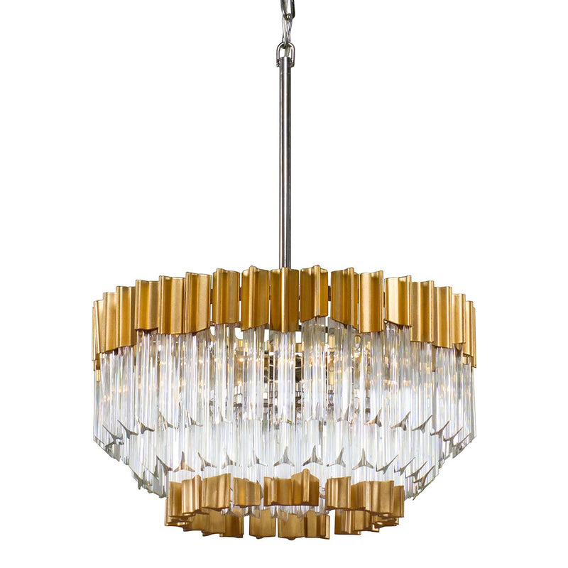 Charisma 5-Light Chandelier in Gold Leaf / Stainless Steel
