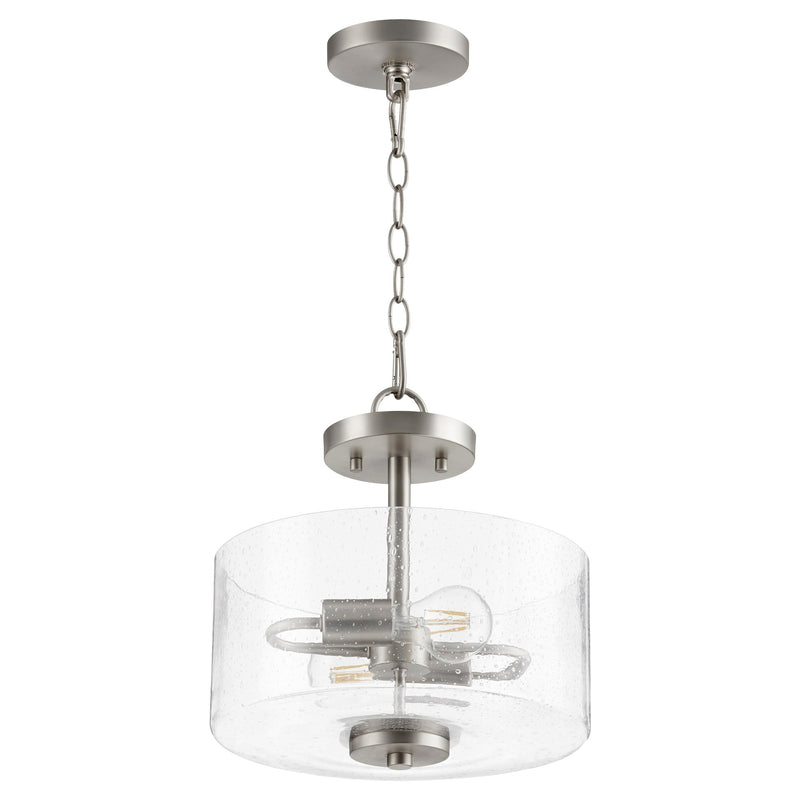 Dakota 12" 2 Light Semi-Flush Mount in Satin Nickel