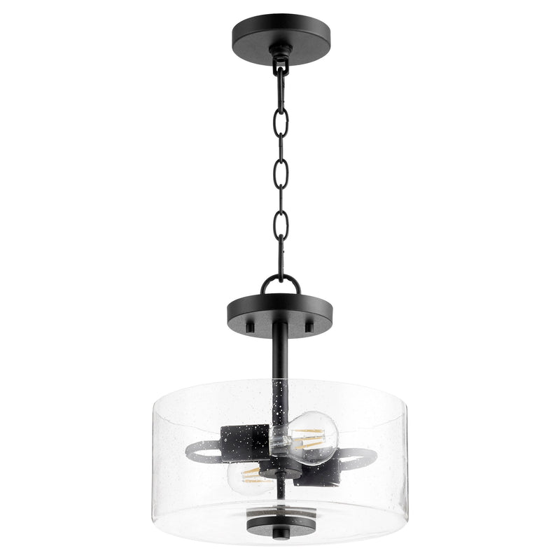 Dakota 12" 2 Light Semi-Flush Mount in Textured Black