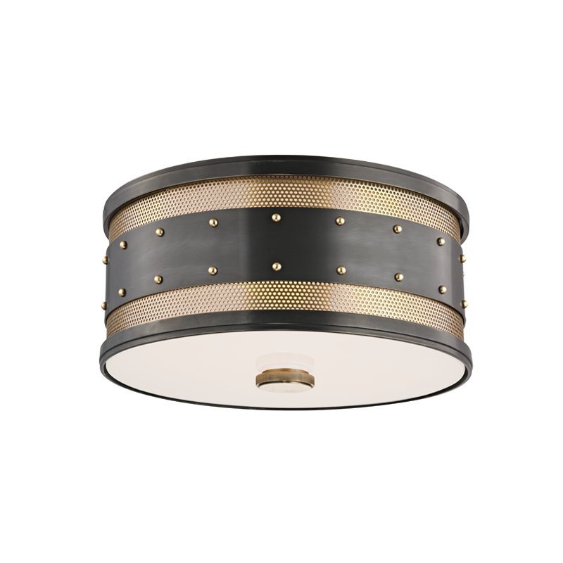 Gaines 2-Light Flush Mount in Aged Brass/old Bronze