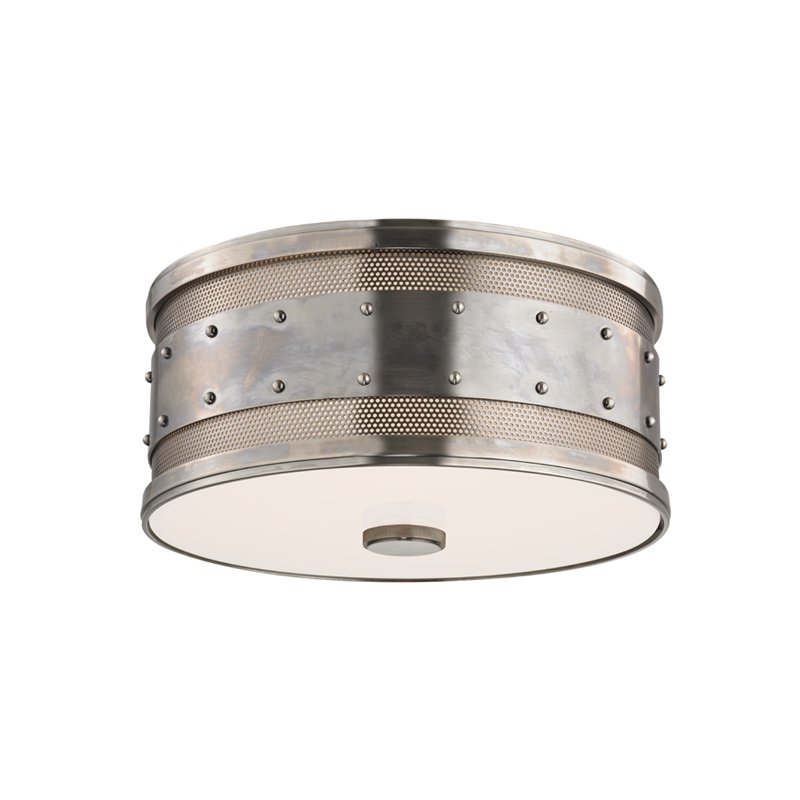 Gaines 2-Light Flush Mount in Historic Nickel