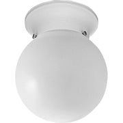 Globe - Opal One Light Flush Mount in White
