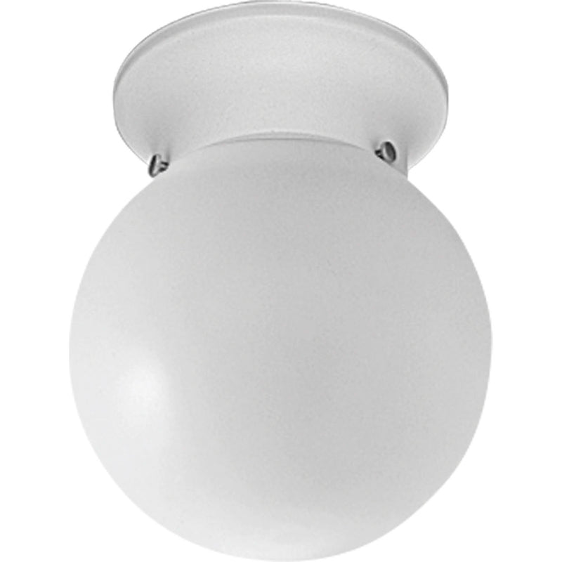 Globe - Opal One Light Flush Mount in White