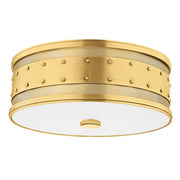 Gaines 3-Light Flush Mount in Aged Brass