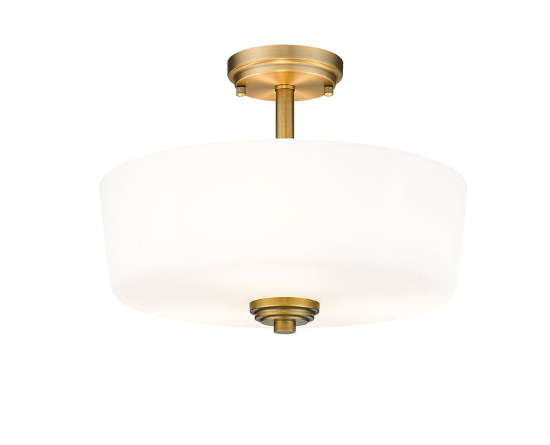 Arlington 3 Light 14.75" Semi Flush Mount in Heritage Brass