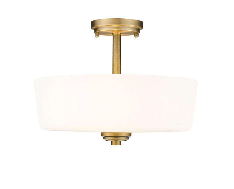 Arlington 3 Light 14.75" Semi Flush Mount in Heritage Brass