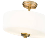 Arlington 3 Light 14.75" Semi Flush Mount in Heritage Brass