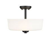 Arlington 3 Light 14.75" Semi Flush Mount in Matte Black