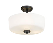 Arlington 3 Light 14.75" Semi Flush Mount in Matte Black