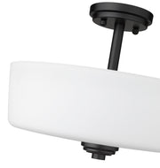 Arlington 3 Light 14.75" Semi Flush Mount in Matte Black