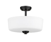 Arlington 3 Light 14.75" Semi Flush Mount in Matte Black