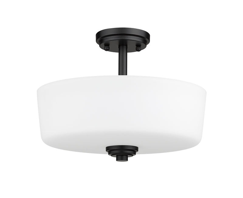 Arlington 3 Light 14.75" Semi Flush Mount in Matte Black