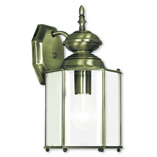 Basics 1 Light Outdoor Wall Lantern in Antique Brass