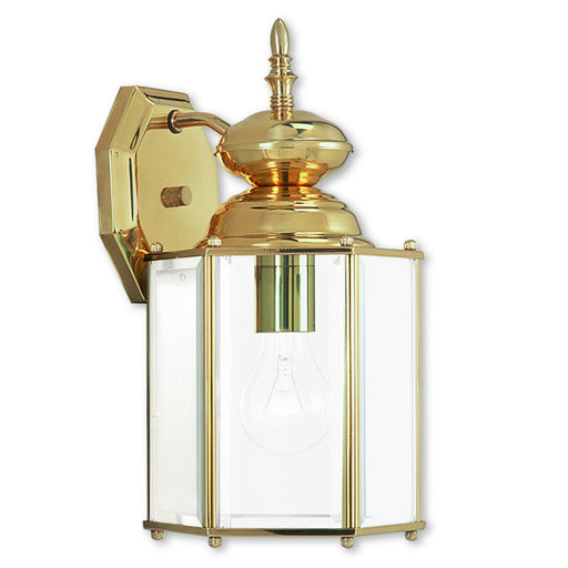 Basics 1 Light Outdoor Wall Lantern in Polished Brass