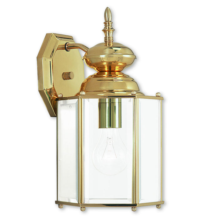 Basics 1 Light Outdoor Wall Lantern in Polished Brass