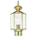 Basics 1 Light Outdoor Post Lantern in Polished Brass