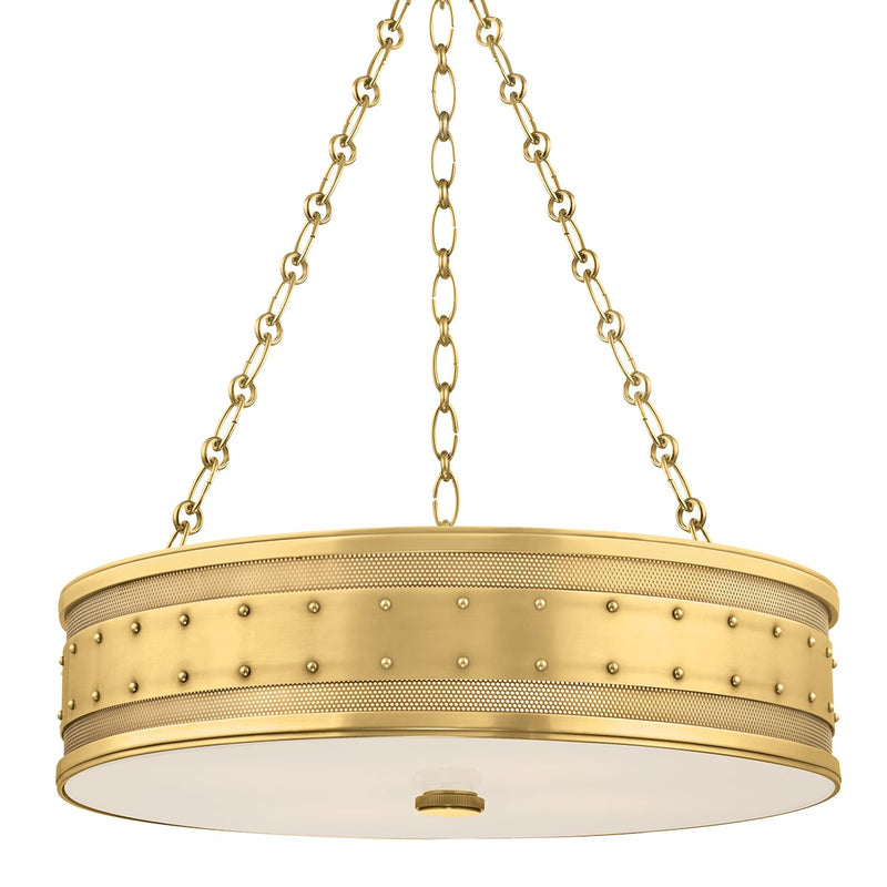 Gaines 4-Light Pendant in Aged Brass