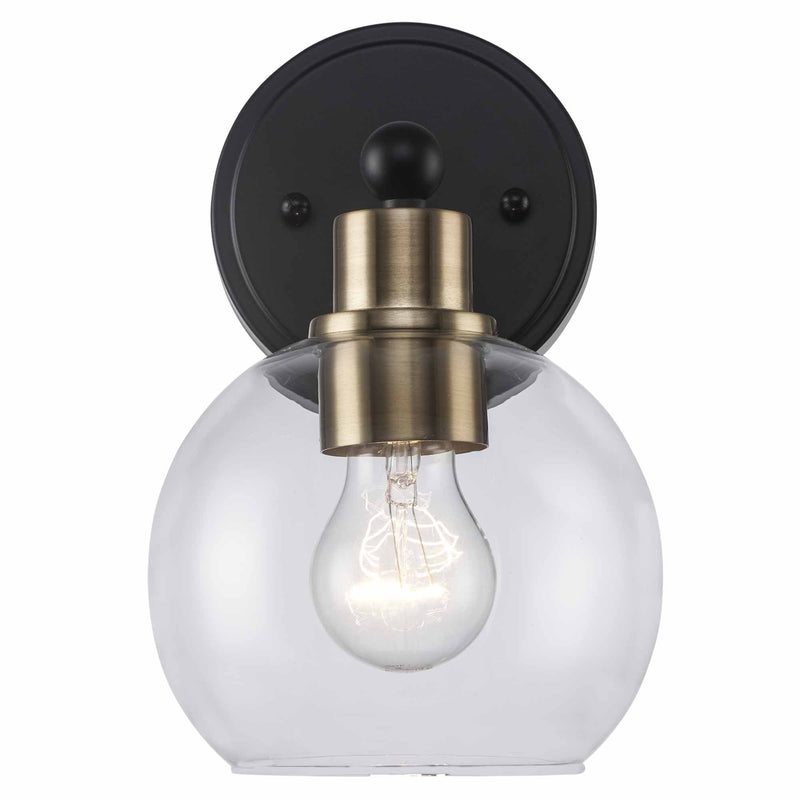 Grand 1-Light 9.6" Bath Sconce in Antique Gold / Black