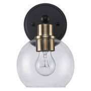 Grand 1-Light 9.6" Bath Sconce in Antique Gold / Black