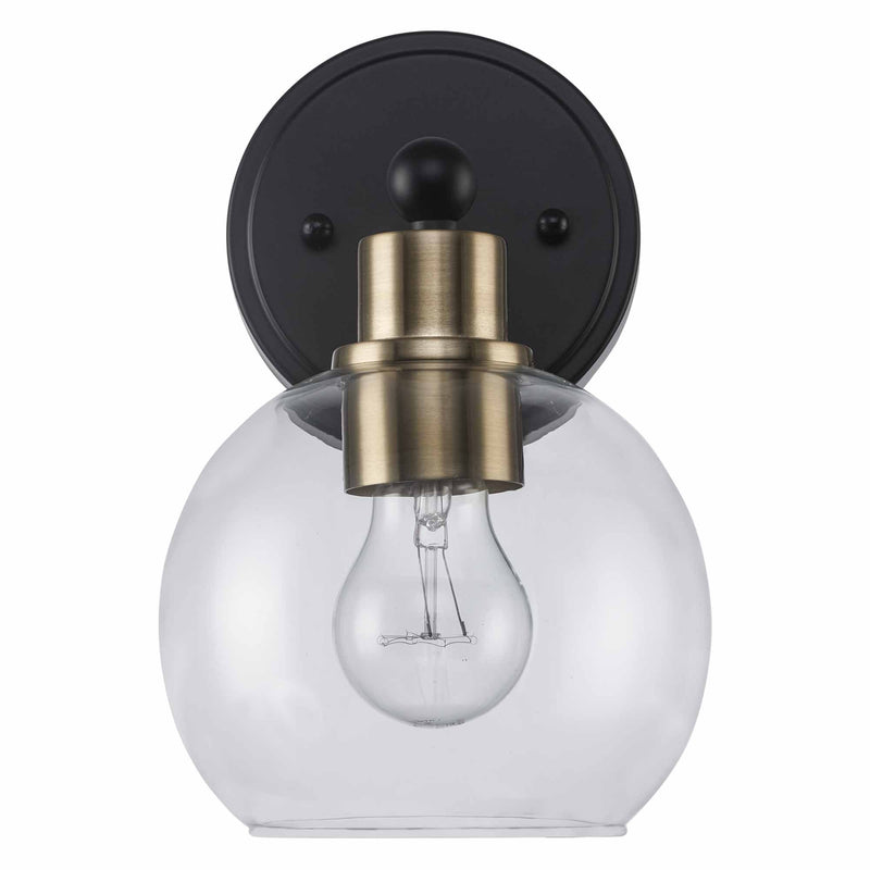 Grand 1-Light 9.6" Bath Sconce in Antique Gold / Black