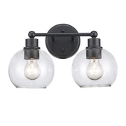 Grand 2-Light 14" Vanity Light in Black