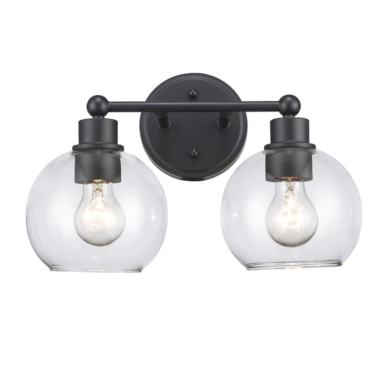 Grand 2-Light 14" Vanity Light in Black